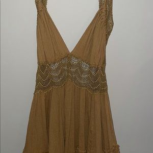 Free People 200 Degree Mini Dress, size S, mustard